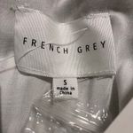 French Grey  NWT Gray and Cream Striped Embroidered Halter Mini Dress-size Small Photo 3