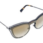 Valentino Gunmetal Cat Eye Sunglasses w/‎ Gold Gradient Lenses Silver Photo 0