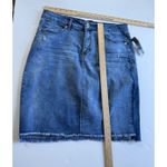 Signature Studio Denim Skirt 16 Women's Raw Hem Pockets New Blue cotton blend Photo 9