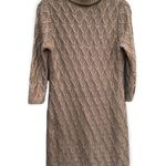 Calvin Klein Basket Weave 3/4 Sleeve Sweater Dress Color Oatmeal Photo 1