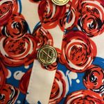 Tracy Negoshian Tunic Top Size Large Red Blue Gold Beach Colorful Photo 3