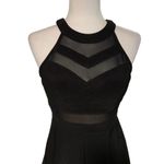 Emerald Sundae | Black Illusion Sleeveless Halter Neck Prom Dress Size Medium Photo 5