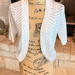 Nina Leonard  Cream Open-Front Shrug Photo 0