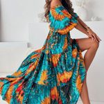 Zendaya Maxi Green Dress Orange Size XL Photo 1