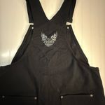 Harley Davidson Vintage Harley-Davidson Denim Bib Overalls L Made in USA Black Jeans Workwear Photo 4