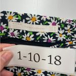 ZARA Skirt Womens Small Green White Black Floral Daisy Mini Ruffled Hem Photo 4