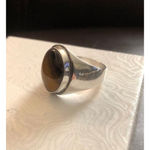 VINTAGE Tigers Eye Sterling Silver Cabochon Ring Photo 8