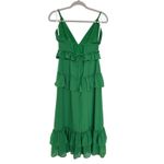Lovers + Friends  Women's Brexley Ruffle Viridian Green Midi Dress, Size M, NWT Photo 2