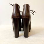 ZARA  Collection Special Edition Brown Leather Lace-Up Ankle Boots Size EU 40 Photo 5