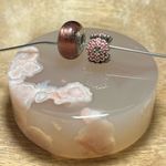 Chamilia Pink Blooming Zinnia Flower & Pink Glass Bead Charm Photo 2