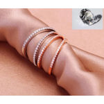 Boutique NEW Dainty 14k Gold Plated S925 Simulated Diamond Band Ring,‎ Adjustable Band Photo 4