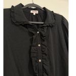 Goldie $185 New Tees Pima Cotton Ruffle Tuxedo Blouse - Small Photo 5