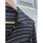 Theory Black Silk Semi Sheer Collared Waist Tie Long Sleeve Shirt Dress Small Photo 6