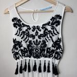 SOLITAIRE SWIM Dress Coverup Boho Embroidered White Tassels Was Festival Gauzy S Photo 4