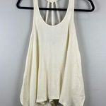 Farm Rio  Tank Top Women P XS Ivory Ribbed Halter Strap Asymmetrical Beachy Flowy Photo 0