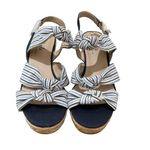 Life Stride Talent Espadrille Wedge Sandals Navy Blue White Women’s Size 10 Photo 4