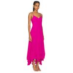 Amanda Uprichard  Clemenza Dress in Hot Pink Large New Womens Maxi Gown Photo 2