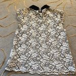 ZARA  | Black White Lace Collared Top XS Photo 6