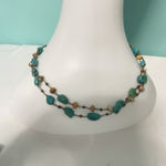 Rainbow Sandals Vintage Blue Beaded Multilayer Statement Necklace L-2 Photo 0