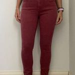 Madewell 9” High Riser Skinny Pants 25 Berry Red Preppy High Waist Stretch Jeans Photo 1