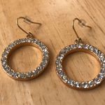 Crystal Earrings Dangle hooks Gold color Vintage Photo 1