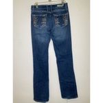Rock 47 by Wrangler Women’s Bootcut Embelished Low Rise Dark Denim Jeans Sz 28L Blue Photo 9