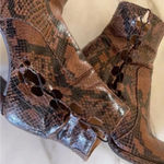 Free People Marietta Snake Heeled Ankle Booties Size 37 Photo 9