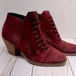 Free People  Loveland Suede Ankle Boots in Red Size 37 Photo 3