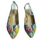 Tahari SHOES SLINGBACK FLORAL COLORFUL POINTED TOE WOODEN HEEL SIZE 8.5 Photo 3