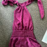 Boutique Burgundy Plum Deep Plunge Sleeveless Formal Dress Purple Photo 2