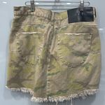One Teaspoon  Women's Green Cheetah Print Army Camo Denim Cut Off Mini Skirt 28 Photo 2