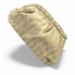 Anthropologie  The Frankie Raffia Clutch in Gold Bag Crossbody Chain Clutch Purse Photo 8