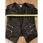 Cache  open front cardigan jacket duster Faux Suede Soft Motto Black Zipper 6 Photo 4