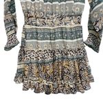 Sky to Moon  Long Sleeve Keyhole Boho Bohemian Paisley Mini dress Photo 2