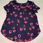 Pleione XL  Navy Floral Short-Sleeve Top Photo 3