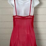 Victoria's Secret  VS Red Floral Embroidered Mesh Sheer Mini size M Photo 2