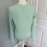 Athleta  Uptempo Ribbed Henley Shirt Womens Medium Mint Green Long Sleeve Stretch Photo 2