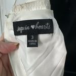 Sequin Hearts  White and Beige High Low Spaghetti Strap Dress Size 3 EUC Photo 13