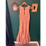 Pampelone Maxi Cotton Peach Pink Sleeveless Maxi Ruffle Tiered dress Photo 4