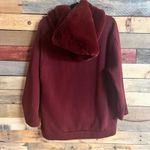 ZARA  Burgundy 1/4 Zip Fur Trim Hoodie‎ Small Photo 1
