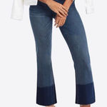 Spanx Cropped Flare Jeans, Two Tone Denim, Medium Photo 0