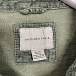 American Eagle Women M Green Corduroy Canvas Button Front Shirt 100% Cotton Photo 4