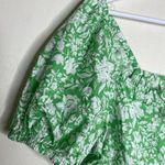 Universal Threads Universal Thread Green & White Floral Cotton Cropped Top Summer Large New Photo 7