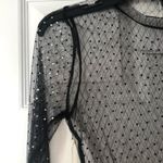 🆕 Clubwear Blouse Bodysuit (L) With Rhinestones Embellished 💥 Black Size L Photo 2