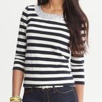 Banana Republic Sequin Collar Striped Tee Navy White - Size Medium Photo 0