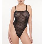 Savage X Fenty Bodysuit Flocked Logo Teddy Size M Black Photo 6