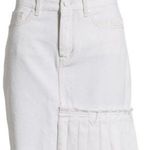 Habitual White Corinna White Pleated Raw Hem Denim Mini Skirt Size Medium Photo 1