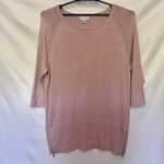 Calvin Klein 3/4 Sleeve Glitter Tunic Womens Sweater Sz L Pink zip Hem Soft Girl Photo 11