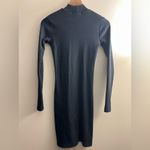 Alternative  Women's Black Eco Mock Neck RibKnit Bodycon Dress long sleeve S new Photo 2
