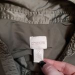 Chico's olive green zip neckline blouse Photo 1